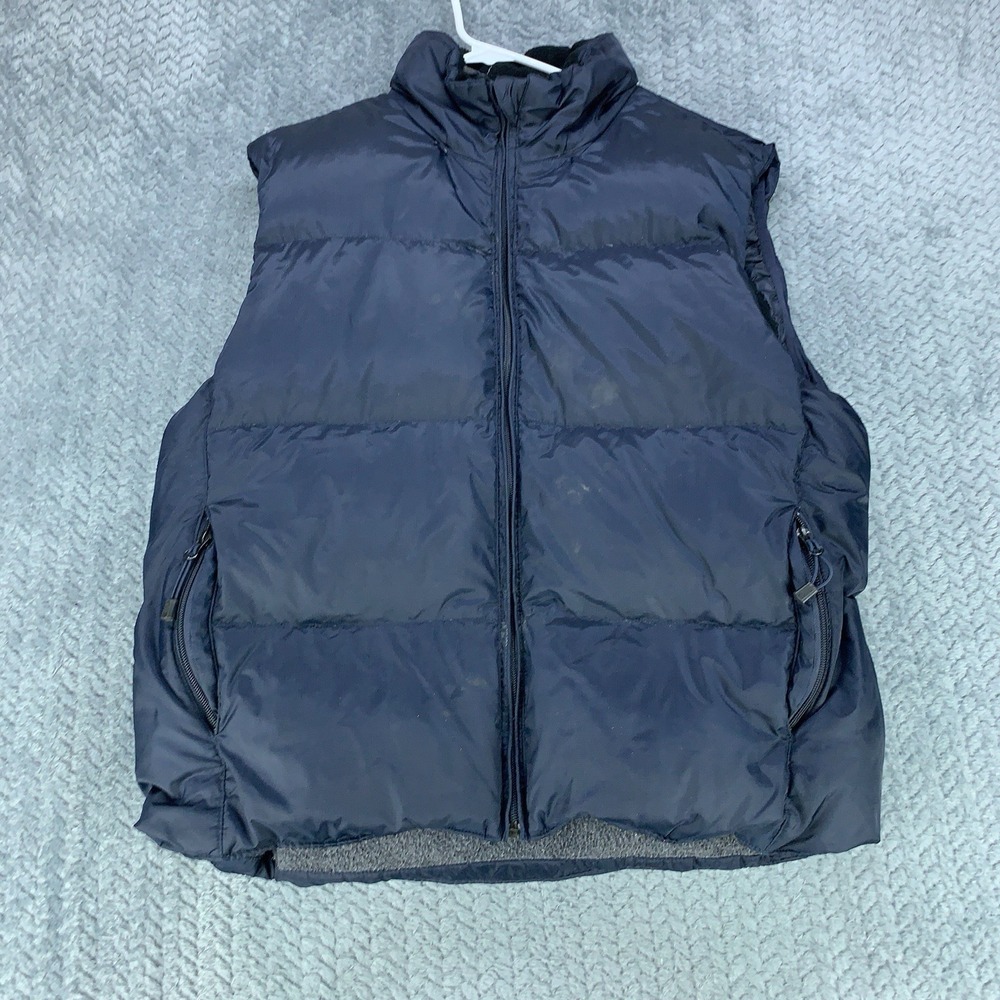 Vintage Gap Vest Men's Small Blue Goose Down Filled Puffer Fleece Lined 90s Y2K